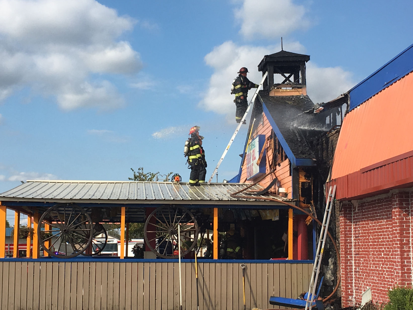 Firefighters battling blaze and Mi Camino Real restaurant